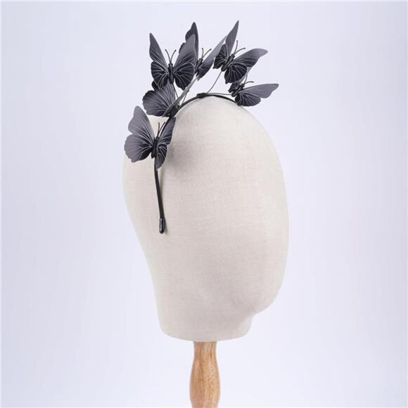 Butterfly Fascinator Headband | Monarch Butterfly Crown for Tea Party - Picture 4 of 5